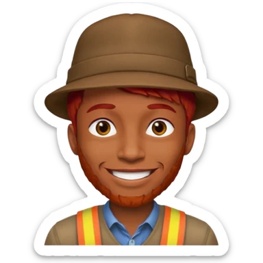 hatted and red haired black man sticker