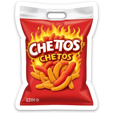 Flaming hot Cheetos bag sticker