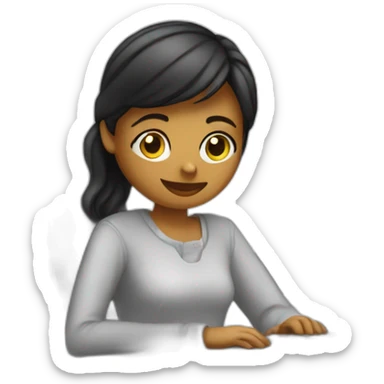 Web designer girl at the computer sticker