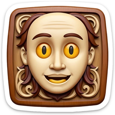 Wood carving sticker