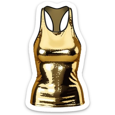 halter neck tank top with gold and silver sequins sticker