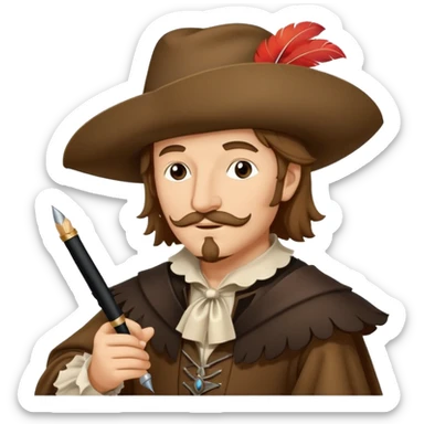 Cyrano de Bergerac with plume (pen) sticker