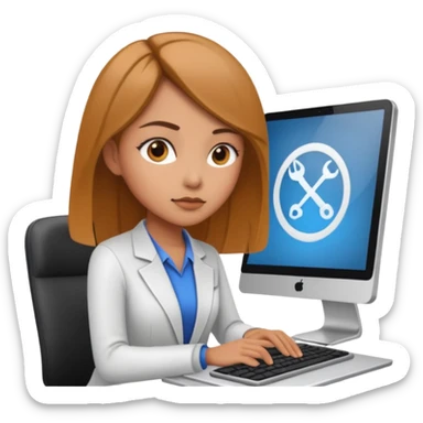 girl seo specialist on pc sticker