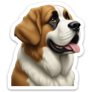 Saint-bernard (dog) in a green space  sticker