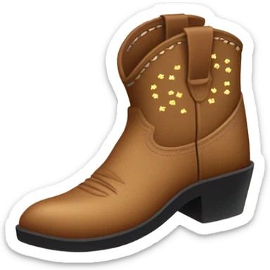 Light brown cowboy boots with tiny gingham bows sticker