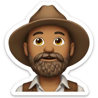 🤠 with beard sticker