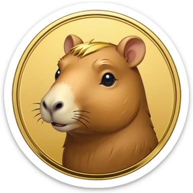 moeda de capyvara fofa e bonitinha sticker