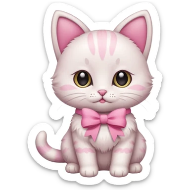 Baby cat have🎀and like pinterest drawing soft and cutie sticker