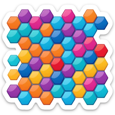 Block blast remix hexagon sticker