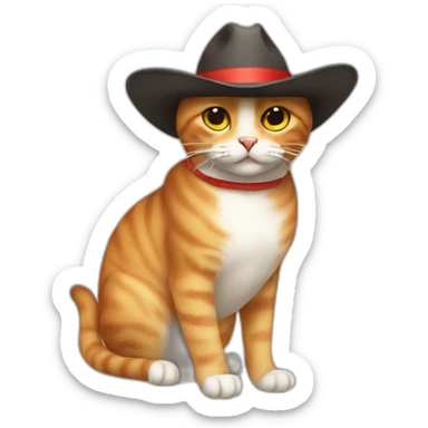 gato con sombrero rojo sticker
