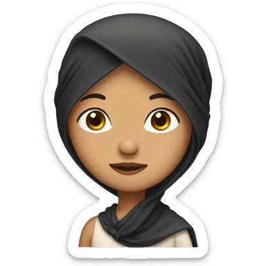 Fair Bengali woman with black hair and headscarf  sticker