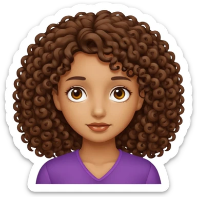 Una chica morena de cabello rizado sticker