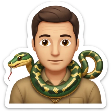 White Italian man with snake around neck sticker