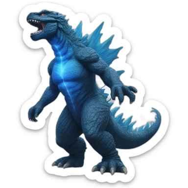 godzilla blue atomic breath sticker