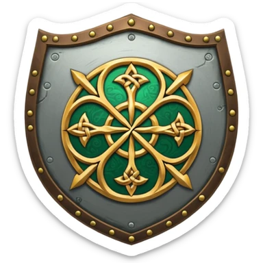 celtic symbols on a shield, world of war craft style sticker