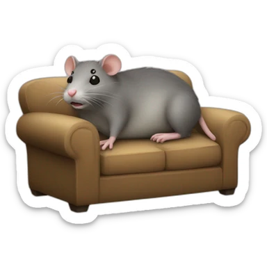 fat busy sofa rat sticker