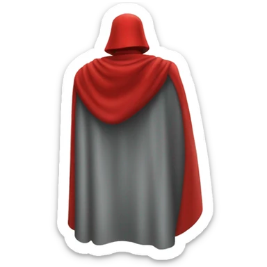 superhero red cape from behind sticker