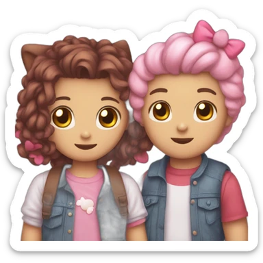 Hello kitty with her boyfriend Daniel who is like her sticker