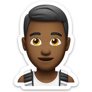 A white video gamer with a low taper fade sticker