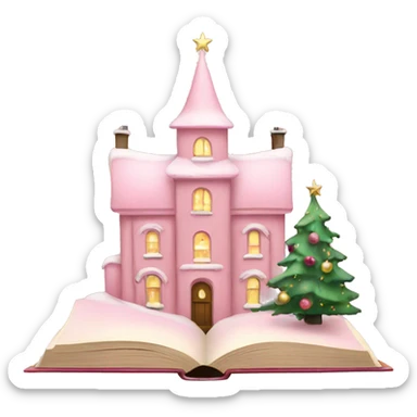 light pink christmas books  sticker