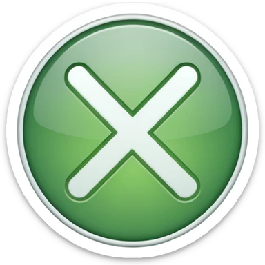 Green check box with white circle outside sticker