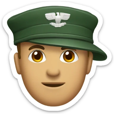 a dark green Military cap sticker