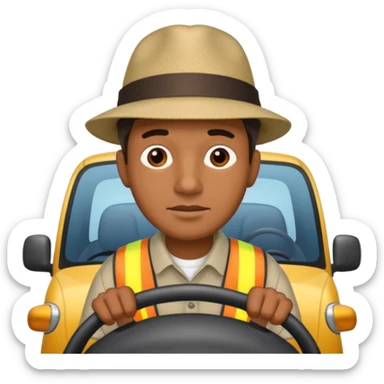 homme créole réunionnais  avec chapeau embouteillage route  sticker