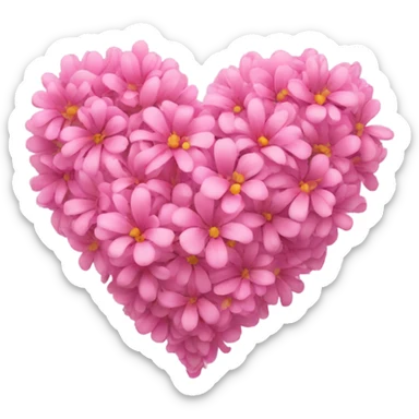 Pink flowery heart sticker