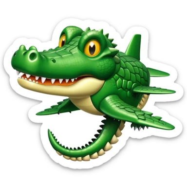 Plane with a crocodile head sticker