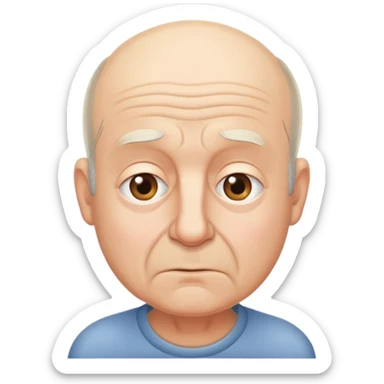 Tired balding caucasian man of 65 years sticker