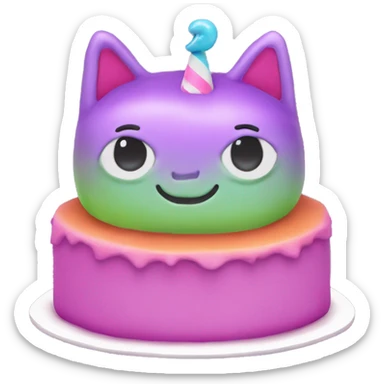 jelly cat branded plushie birthday cake sticker