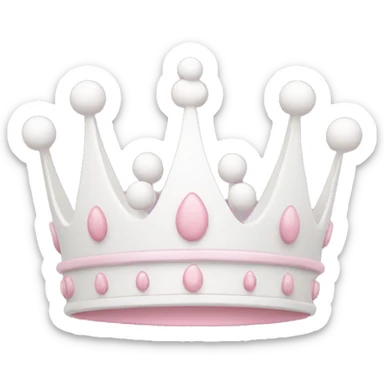 White and pastel pink crown sticker
