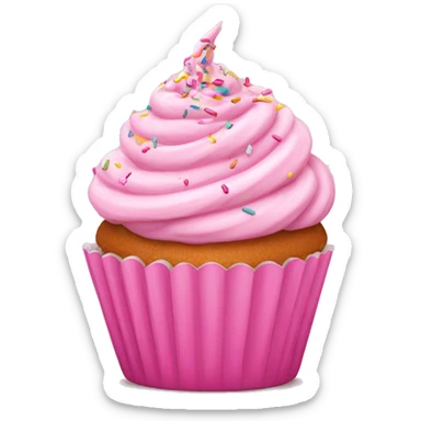 A pink cupcake with sprinkles  sticker