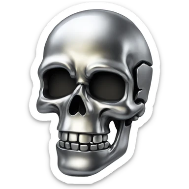 Skull made out of chrome sticker