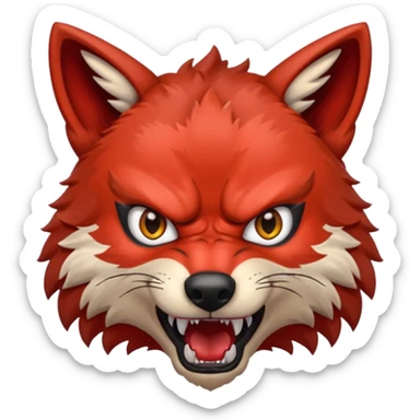 angry red wolf sticker