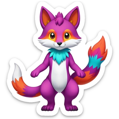 colorful anthro fursona Fakemon sticker