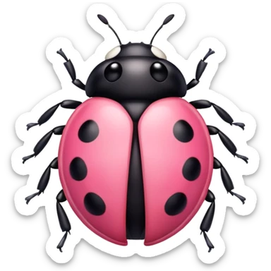 pink lady bug sticker