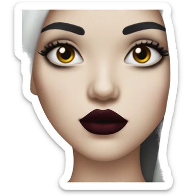 goth girl with red burgundy lipstick  sticker