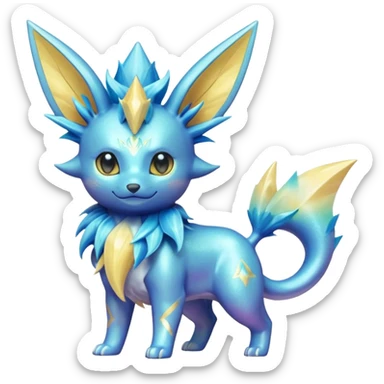 Shiny iridescent Jolteon-Vaporeon-Fusion sticker
