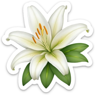 white lily without leaves sticker