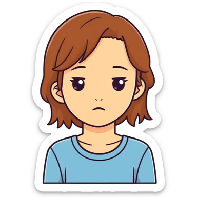 tan brown hair girl tired  sticker