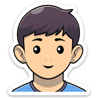 cartoon sticker style portrait of Jawed Karim, YouTube founder sticker