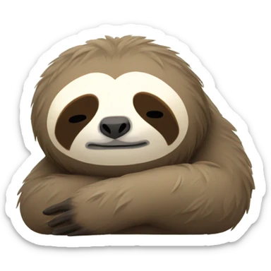 very tired sloth lying face down sticker