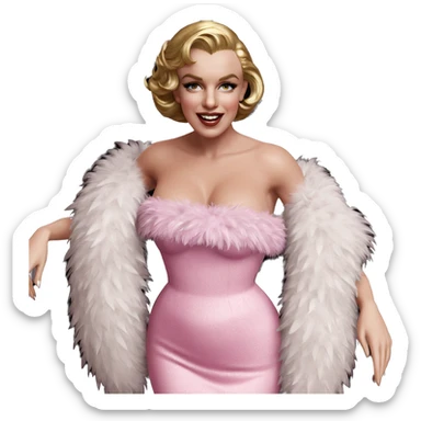 glamorous girl in feather boa sticker
