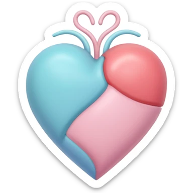 Genera un corazón que transmita paz, tranquilidad, muestre la unión de dos personas que se aman,wue los colores lo transmitan  sticker