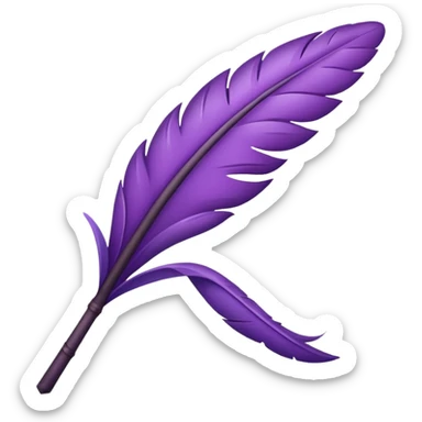 una pluma de ave morada sticker