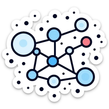 neural network node connection diagram, simplified for telegram sticker