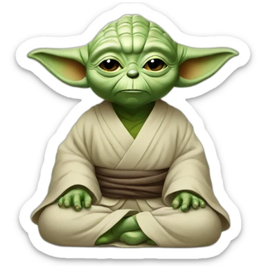 yoda meditation sticker