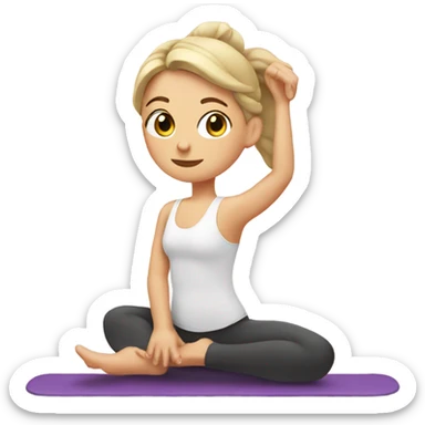white girl doing pilates sticker