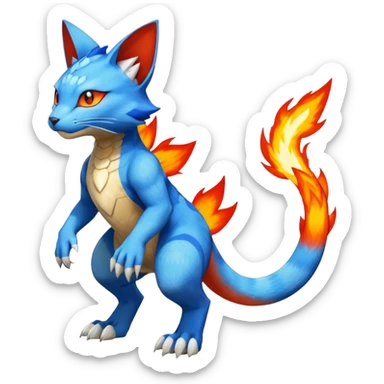 Gabite-Veemon-Digimon-Peppercat-Pokémon-Flamedramon-fusion-animal-hybrid-creature, Full body  sticker